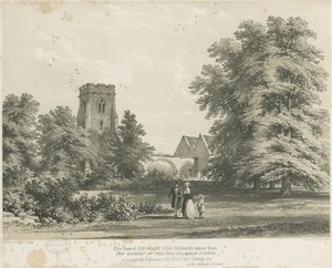 Kostel Rugeley od Charles Joseph Hullmandel