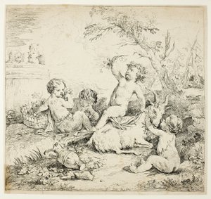 Cherubové s kozou od Charles Joseph Natoire