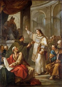 Svatý Štěpán před veleknězem a staršími Sanhedrinu, 1745. od Charles Joseph Natoire