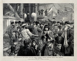Ruští Židé vyšetřeni lékařem před emigrací z Liverpoolu v roce 1891 od Charles Joseph Staniland