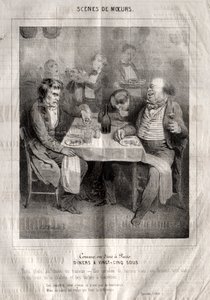 Scény chování: Like or dine in Paris. Diners za dvacet pět sous. Tři jídla dle výběru dodavatele...