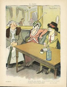 Ilustrace Chas-Laborde (1886-1941) v Le Smile, č. 9, 27. 2. 2013 - Obchod - Restaurace Kavárny, Móda, Klobouk - Cupidite, Lakomost - Ženy od Charles Laborde