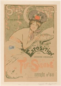 Plakát pro expozici van de Salon des Cent Salon des Cent Výstava originálních kreseb z konce století (název na objektu) od Charles Lapierre