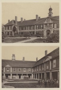 Morden College, Blackheath, Kent, vchod a část dvora od Charles Latham
