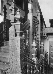The Oak Stairway (č/b foto) od Charles Latham
