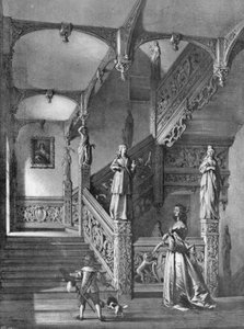 Schodiště, jak to stálo ve starém domě v Aldermaston, Berks od Charles Latham