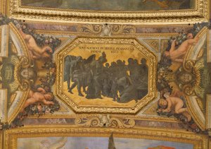 Pomoc lidem během hladomoru 1662, Stropní malba z Galerie des Glaces od Charles Le Brun