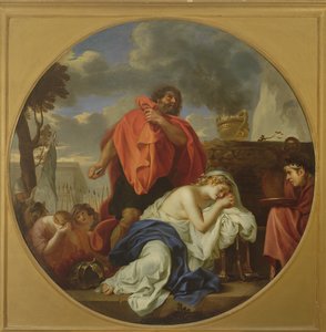 Jefta se chystá obětovat svou dceru (olej na plátně) od Charles Le Brun