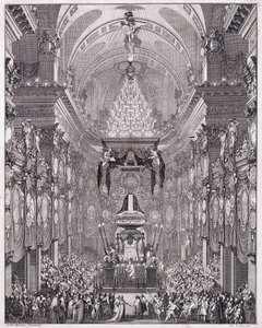 Mauzoleum Oratoire du Louvre, Rue Saint-Honore, na památku francouzského státníka Pierra Seguiera, květen 1672, cca 1770-1780 (rytina) od Charles Le Brun
