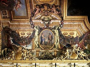 Setkání dvou moří, nástropní malba z Galerie des Glaces od Charles Le Brun