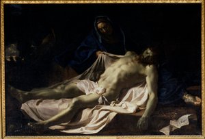 Mrtvý Kristus na kolenou Panny Piety. Obraz Charles Lebrun od Charles Le Brun