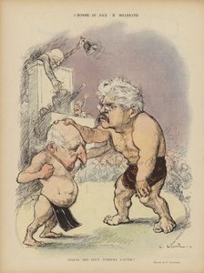 Karikatura francouzských politiků Emila Combese a Alexandre Milleranda. Ilustrace pro Le Rire