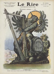 Karikatura německého císaře Viléma II. Ilustrace pro Le Rire