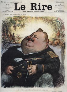 Karel I. portugalský král (1863-1908) - Carlos I. král Portugalska a Algarves - Karikatura Charlese Leandra (1862-1934) v „The Rire““ z 8. listopadu