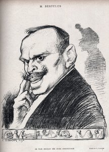 Případ Dreyfus - Nejvzdělanější ze vyšetřujících soudců - Paul Bertulus 1851-1917 - Francouzský soudce - Karikatura Charlese Leandra (1862-1934) v „“Le Rire““ číslo 197 de 1898 od Charles Leandre
