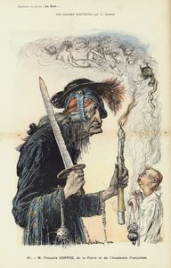 Francois Coppee, francouzský spisovatel a nacionalista, ilustrace pro Le Rire
