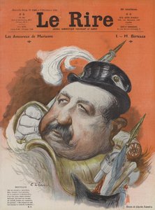 Henri Maurice Berteaux, francouzský ministr obrany. Ilustrace pro Le Rire