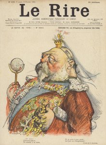 Anglický král Eduard VII., ilustrace pro Le Rire od Charles Leandre