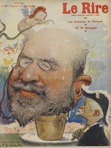 Leon Bourgeois, francouzský politik. Ilustrace pro Le Rire