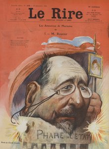 Maurice Rouvier, francouzský politik. Ilustrace pro Le Rire