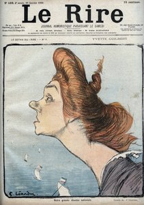 Portrét zpěvačky Yvette Guilbertové (1865-1944) - Cartoon od Charlese Leandrea (1862-1934) v „“Le Rire““ z 29. ledna od Charles Leandre