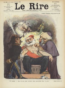 Tetování francouzského prezidenta Loubeta. Ilustrace pro Le Rire