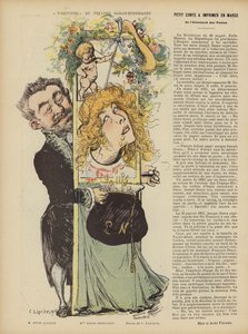 Produkce hry Henriho Lavetanse Varennes v divadle Sarah Bernhardt. Ilustrace pro Le Rire