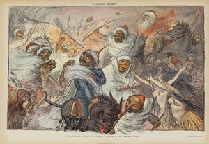 Satira na návštěvu císaře Viléma II. v Tangeru v roce 1905. Ilustrace pro Le Rire
