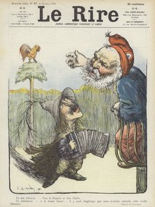 Italský král a francouzský prezident. Ilustrace pro Le Rire