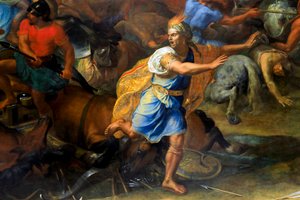Bitva u Arbela (detail) od Charles Lebrun