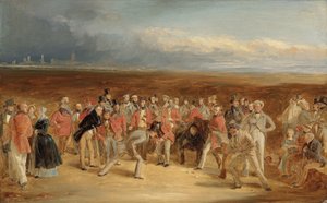 Dokončená skica pro The Golfers: A Grand Match hraná na St. Andrews Links od Sira Davida Bairda, Bt. a sir Ralph Anstruther, Bt. z Balcaskie, proti Major Playfair a John Campbell, Esq., z Glensaddell, v roce 1850 od Charles Lees