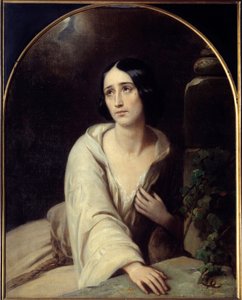 Oblíbenec Gaetana Donizettiho Ilustrace k opeře „“ La favorite““ (La favorita). Obraz Charlese Louise Bazina (1802-1859) 1840 Paříž, Knihovna operního muzea od Charles Louis Bazin
