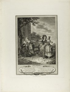 Ranní procházka, od Monument du Costume Physique et Moral de la fin du Dix-huitième siècle od Charles Louis Lingée