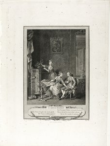 Okupace, z knihy Monument du Costume Physique et Moral de la fin du Dix-huitième siècle. od Charles Louis Lingée