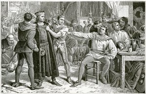 Lord Saye a Sele předvedeni před Jacka Cadea,1896 .