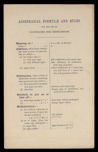 Algebraické vzorce a pravidla pro použití kandidátů na odpovědi, Oxford University Press od Charles Lutwidge Dodgson