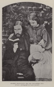 George Macdonald a jeho dcera Lily (černobílá fotografie) od Charles Lutwidge Dodgson