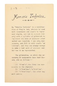 Memoria Technica, Oxford od Charles Lutwidge Dodgson