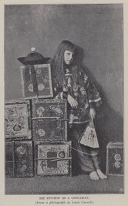 Xie Kitchin jako Číňan (černobílá fotografie) od Charles Lutwidge Dodgson