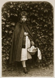 Agnes Grace Weldová jako "Červená Karkulka", 18. srpna 1857 (sépiová fotografie)