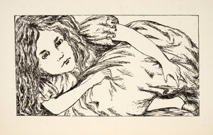 Alenka v domě bílých králíků, ilustrace z knihy Alenčina dobrodružství v podzemí, vyd. 1886 (faksimile) od Charles Lutwidge Dodgson