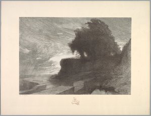 Suite of Landscapes: Landscape, Plate 4, Note, Had od Charles Marie Dulac