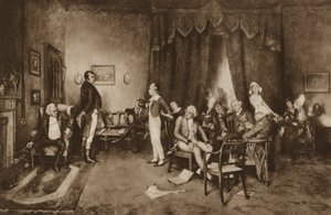 Setkání Roberta Burnse a sira Waltera Scotta, Edinburgh (litho) od Charles Martin (after) Hardie