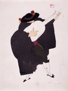 Kostým pro postavu kytaristy z Lazebníka sevillského od Gioacchina Rossiniho, skica Charlese Martina (1884-1934) od Charles Martin