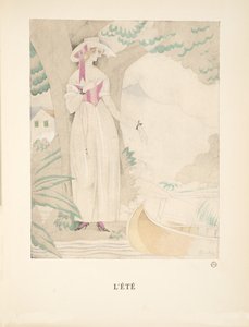 Lété, ze sbírky módních talířů, 1922 (pochoir print) od Charles Martin