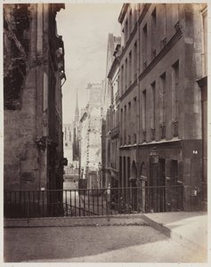 Rue Jean-de-Beauvais. Pohled z Rue des Écoles směrem k Boulevard Saint-Germain, ve výstavbě od Charles Marville