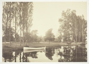 Bez názvu, c. 1850. [Loď na jezeře v Bois de Boulogne, park v Paříži]. od Charles Marville