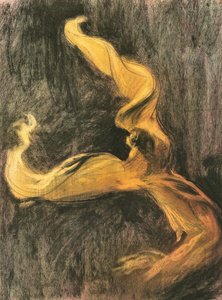 Žluté šaty Loie Fuller, c. 1895.