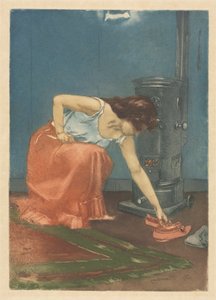 Papuče (barevný lept a akvatinta)