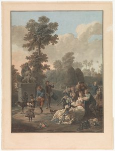Čtyři scény života na vesnici buben Le Tambourin Čtyři žánrové scény života na vesnici (název série) od Charles Melchior Descourtis
